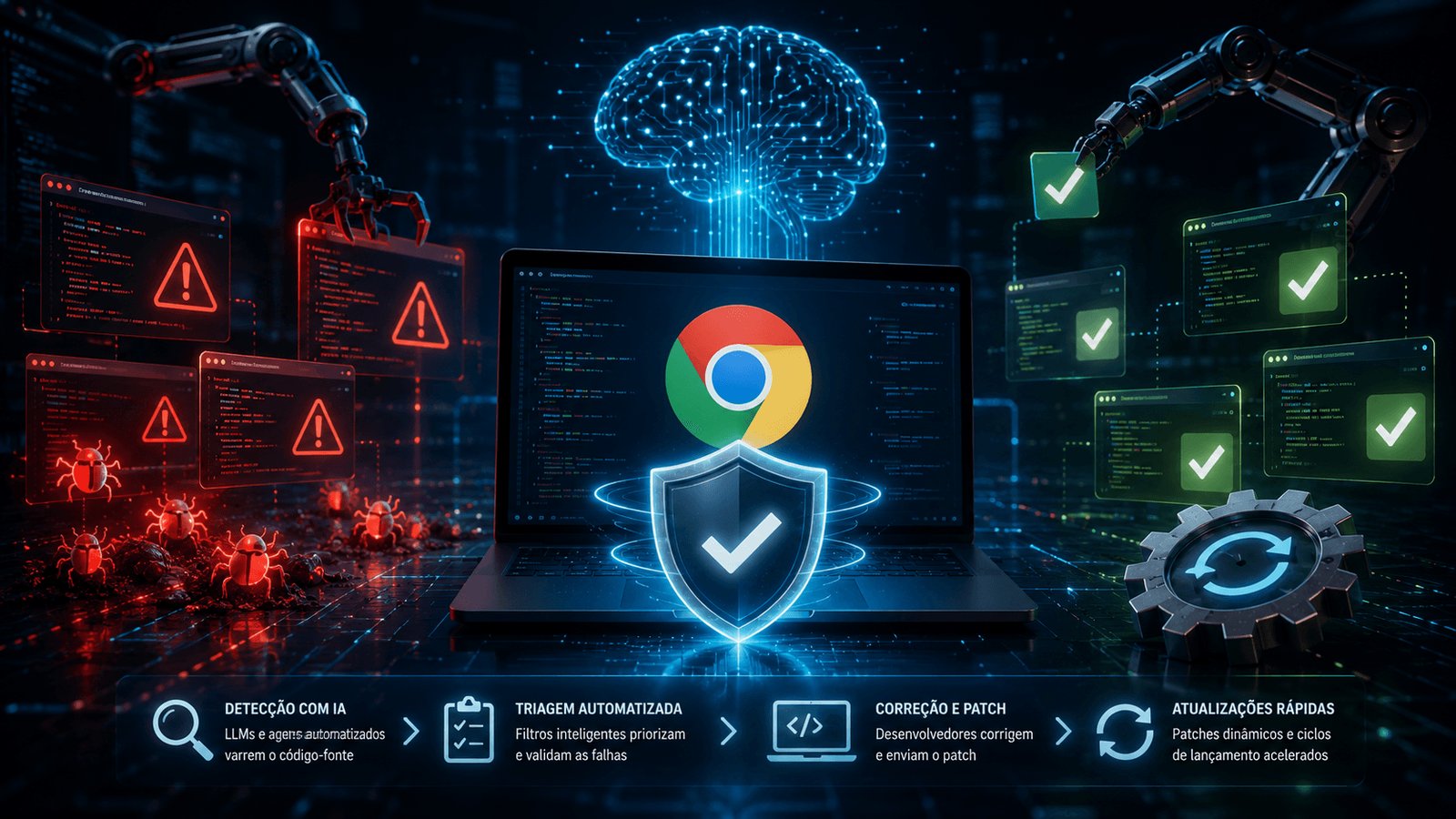 Google usa IA para detectar e corrigir mais de mil falhas no Chrome
