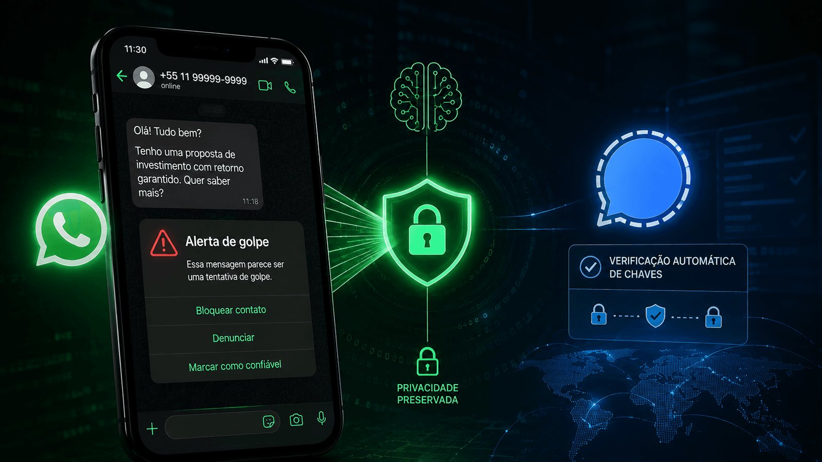 WhatsApp testa recurso que identifica golpes sem violar criptografia