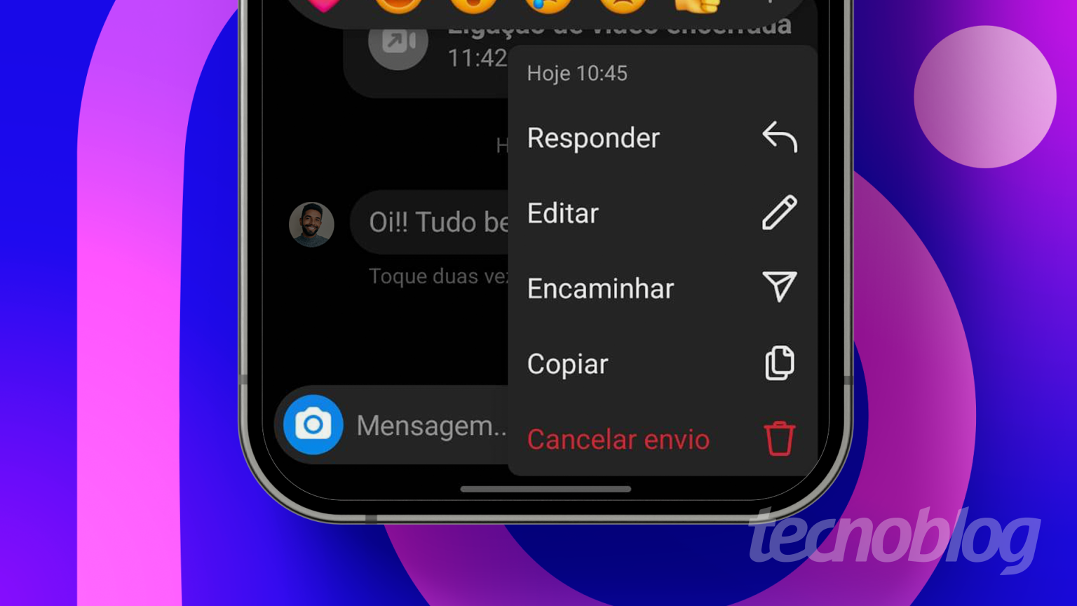 Como apagar uma mensagem ou conversa no Instagram Direct