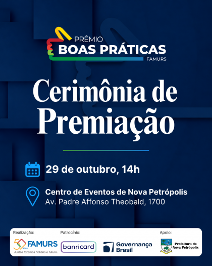 Famurs antecipa cerimônia de premiação da 8º Prêmio Boas Práticas para o dia 29 de outubro
